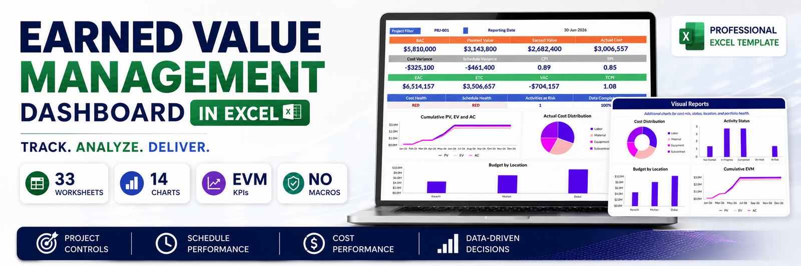 Earned Value Management workbook preview